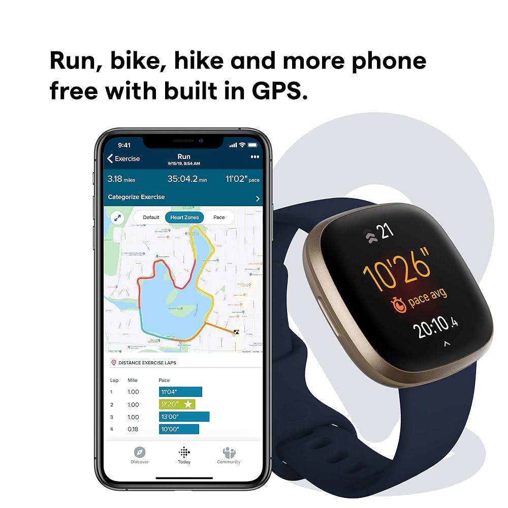Fitbit Versa 3 Health & Fitness Smartwatch with GPS, 24/7